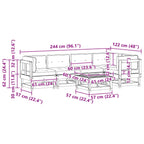 Garten-Lounge-Set 6 pcs Wachsbraun Massives Kiefernholz