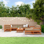 Garten-Lounge-Set 10 pcs Wachsboden Kiefer Massives Kiefernholz