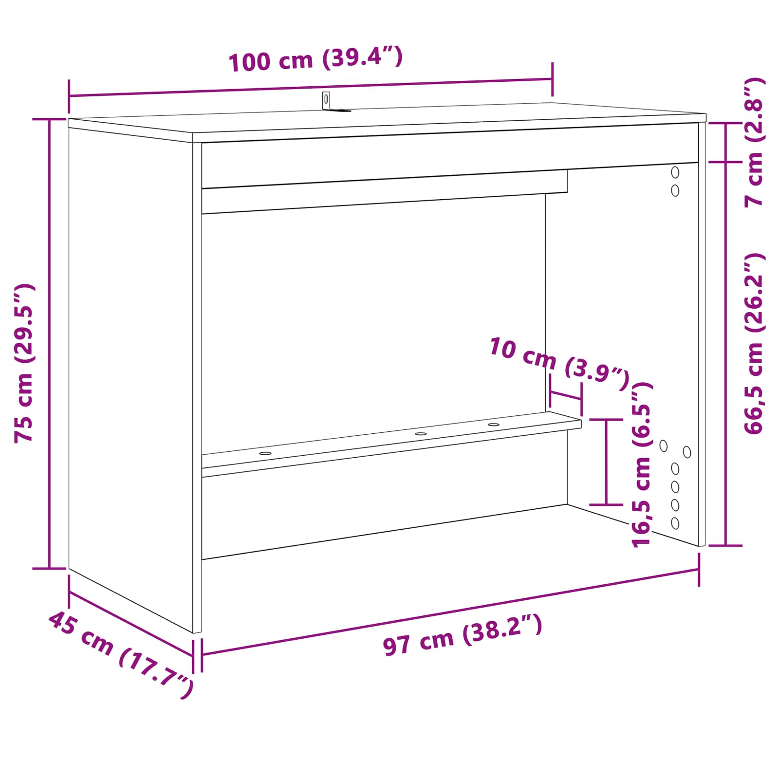 Bett-Schreibtisch Sonoma-Eiche Holzwerkstoff 100 x 45 x 75 cm