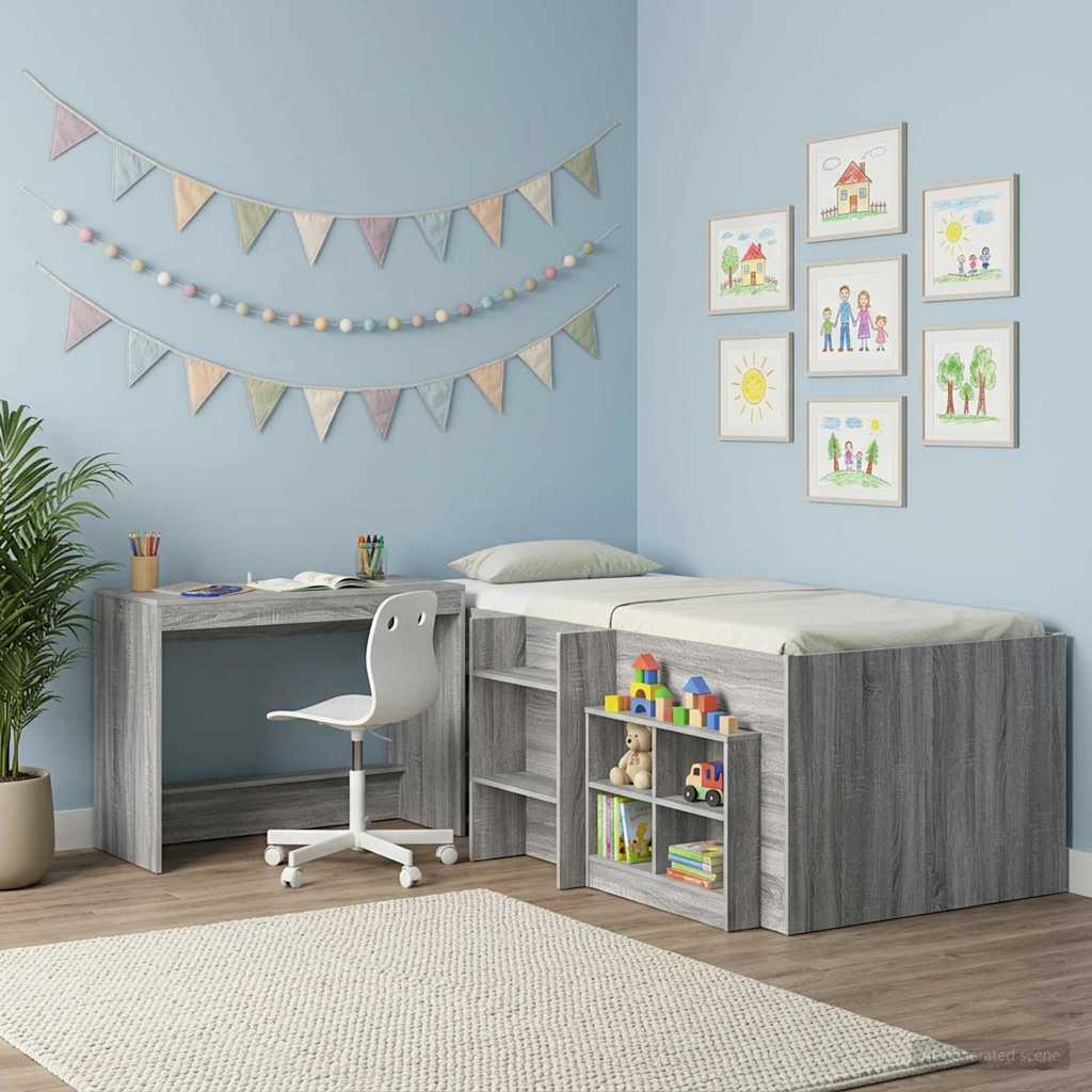 Bett-Schreibtisch Grau Sonoma Holzwerkstoff 100 x 45 x 75 cm