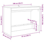 Bett-Schreibtisch Grau Sonoma Holzwerkstoff 100 x 45 x 75 cm