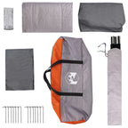 Familienzelt Grau und Orange 320 x 210 x 180 cm Polyester