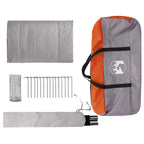 Hütten-Zelt Grau und Orange 400 x 210 x 180 cm Polyester