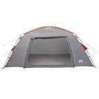 Hütten-Zelt Grau und Orange 400 x 210 x 180 cm Polyester