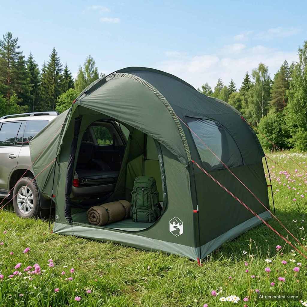 Autozelt Olivegrün 239 x 210 x 210 cm Polyester und Stahl