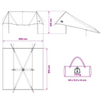 Fahrzeugmarkise Blau 518 x 580 x 215 cm Polyester und Stahl