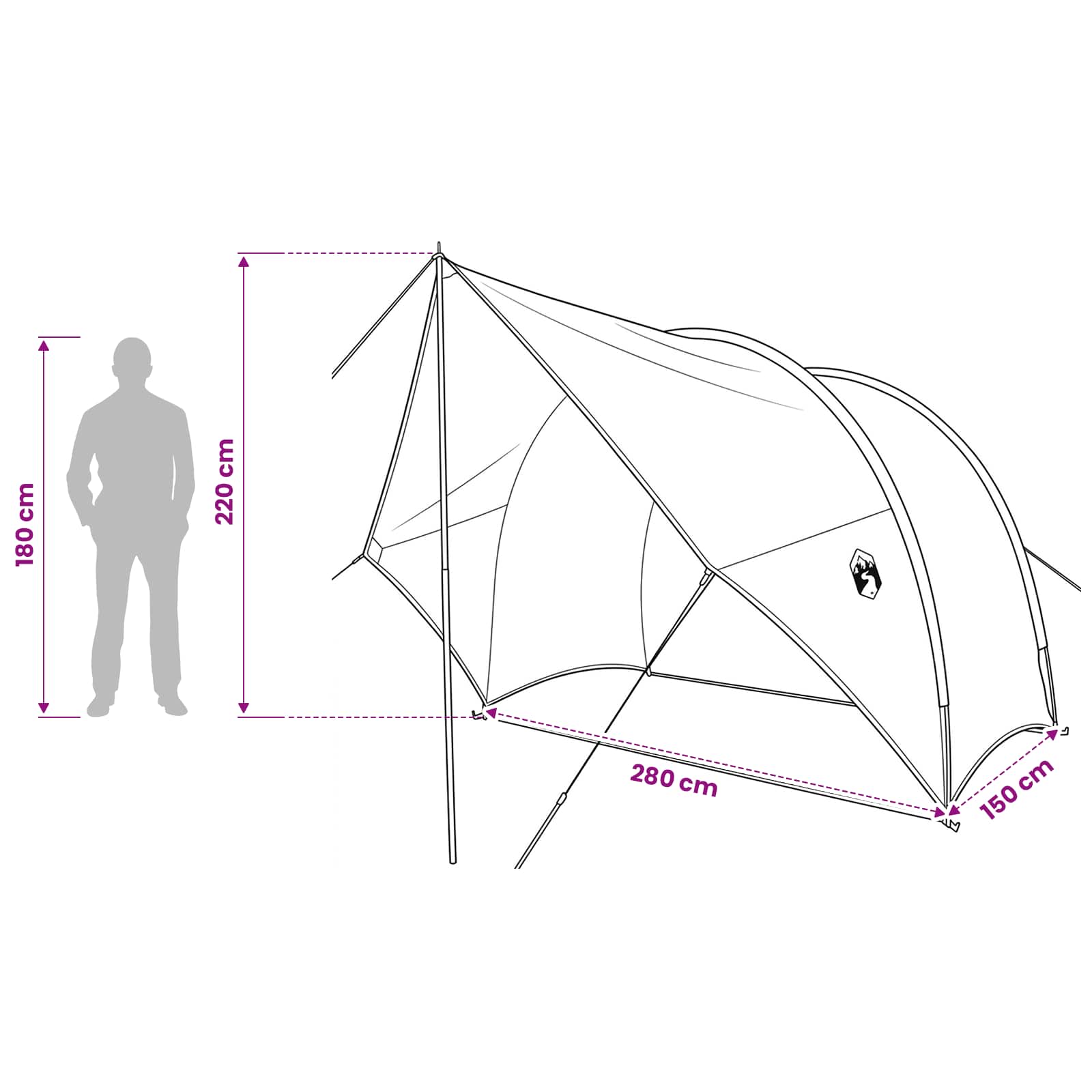 Heck-Awnings wasserfest Blau 405 x 280 x 220 cm