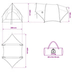 Heck-Awnings wasserfest Grau und Orange 405 x 280 x 220 cm