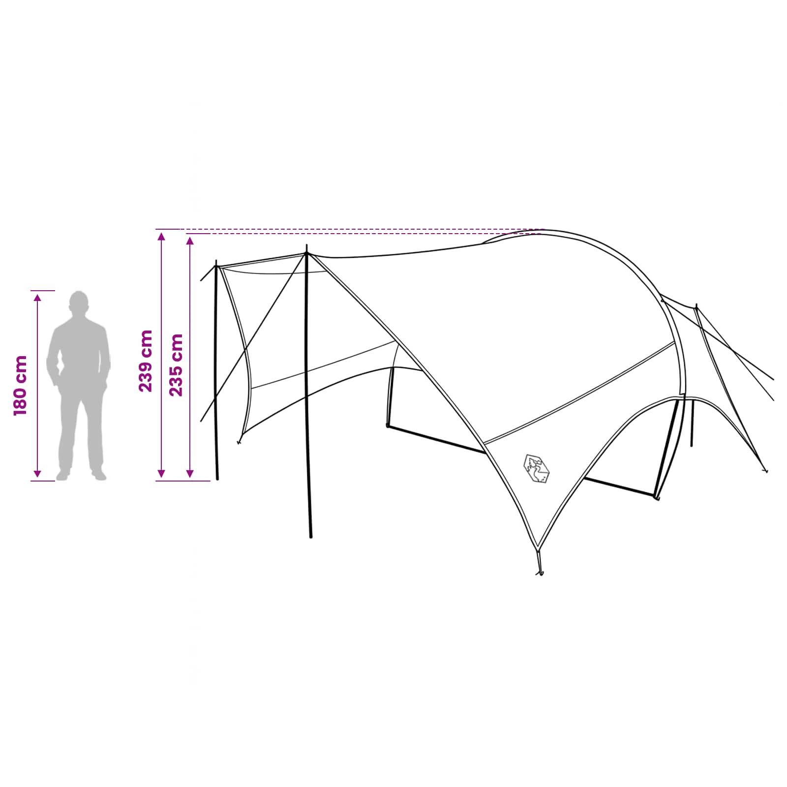 Camping Tarp Wasserfest Grün 550 x 400 x 230 cm
