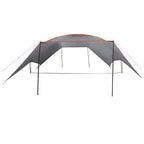 Camping Tarp Wasserfest Grau und Orange 695 x 580 x 200 cm