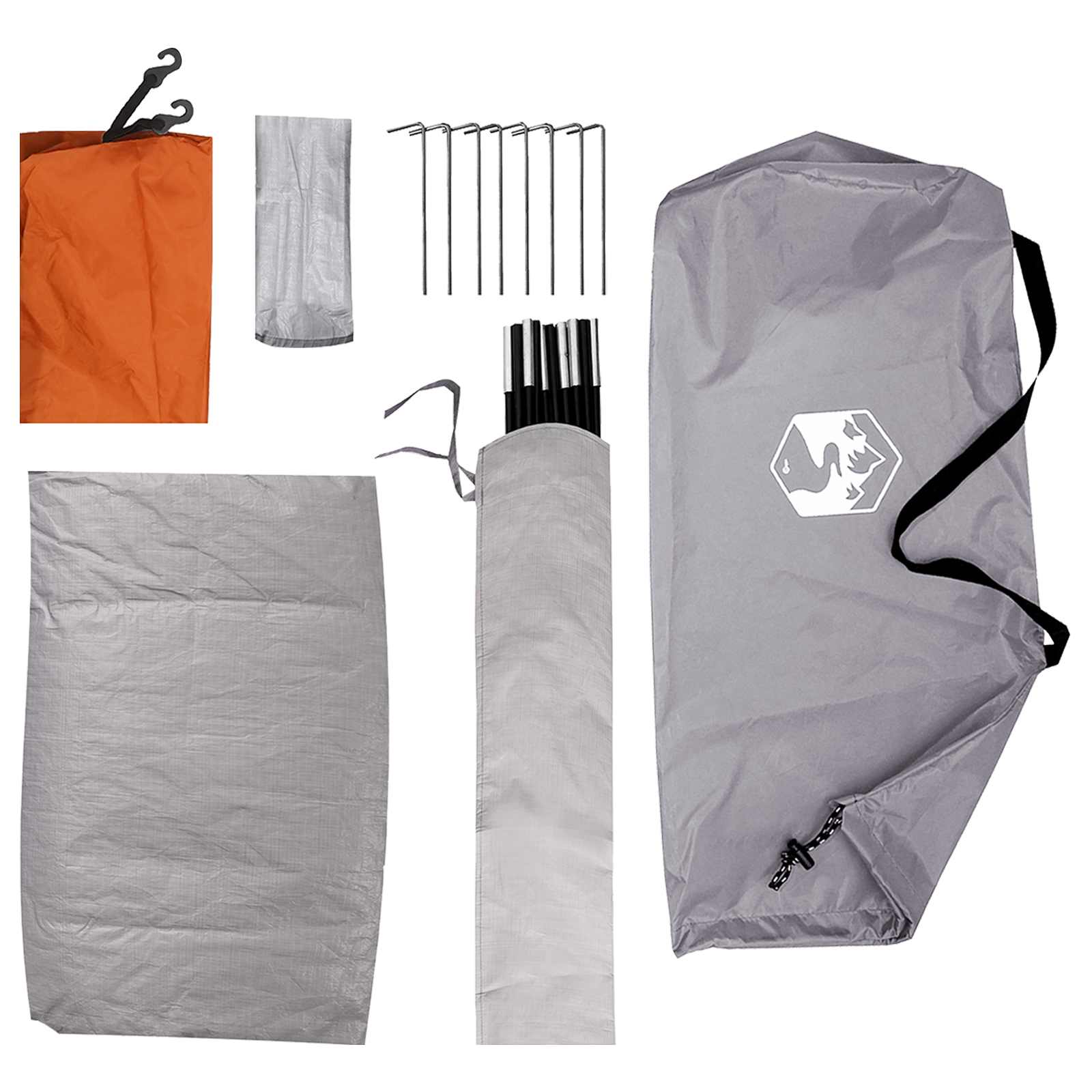 Campingzelt mit Dach Grau und Orange 275 x 215 x 125 cm