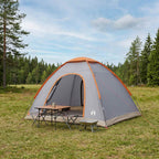Campingzelt mit Dach Grau und Orange 275 x 215 x 125 cm