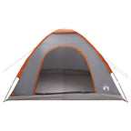 Campingzelt mit Dach Grau und Orange 275 x 215 x 125 cm