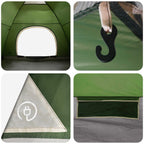 Campingzelt mit Dach mit Luftentlüftung Grün 335 x 275 x 180 cm