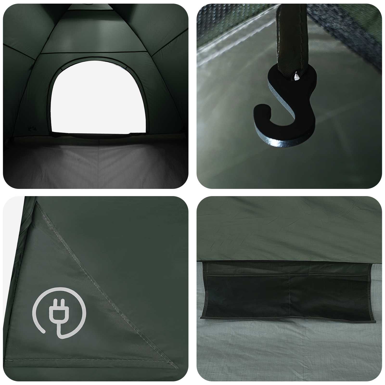 Campingzelt mit Dach Olivegrün 335 x 275 x 180 cm