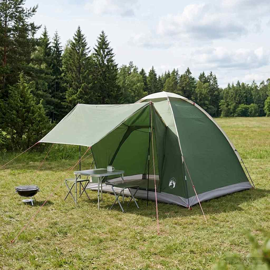 Campingzelt mit Dach Grün 2-Personen Polyester und Stahl
