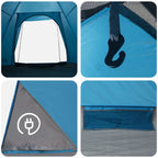 Campingzelt mit Dach Blau 2-Personen Polyester und Stahl