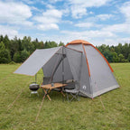 Campingzelt Grau und Orange 2-Personen Polyester und Stahl