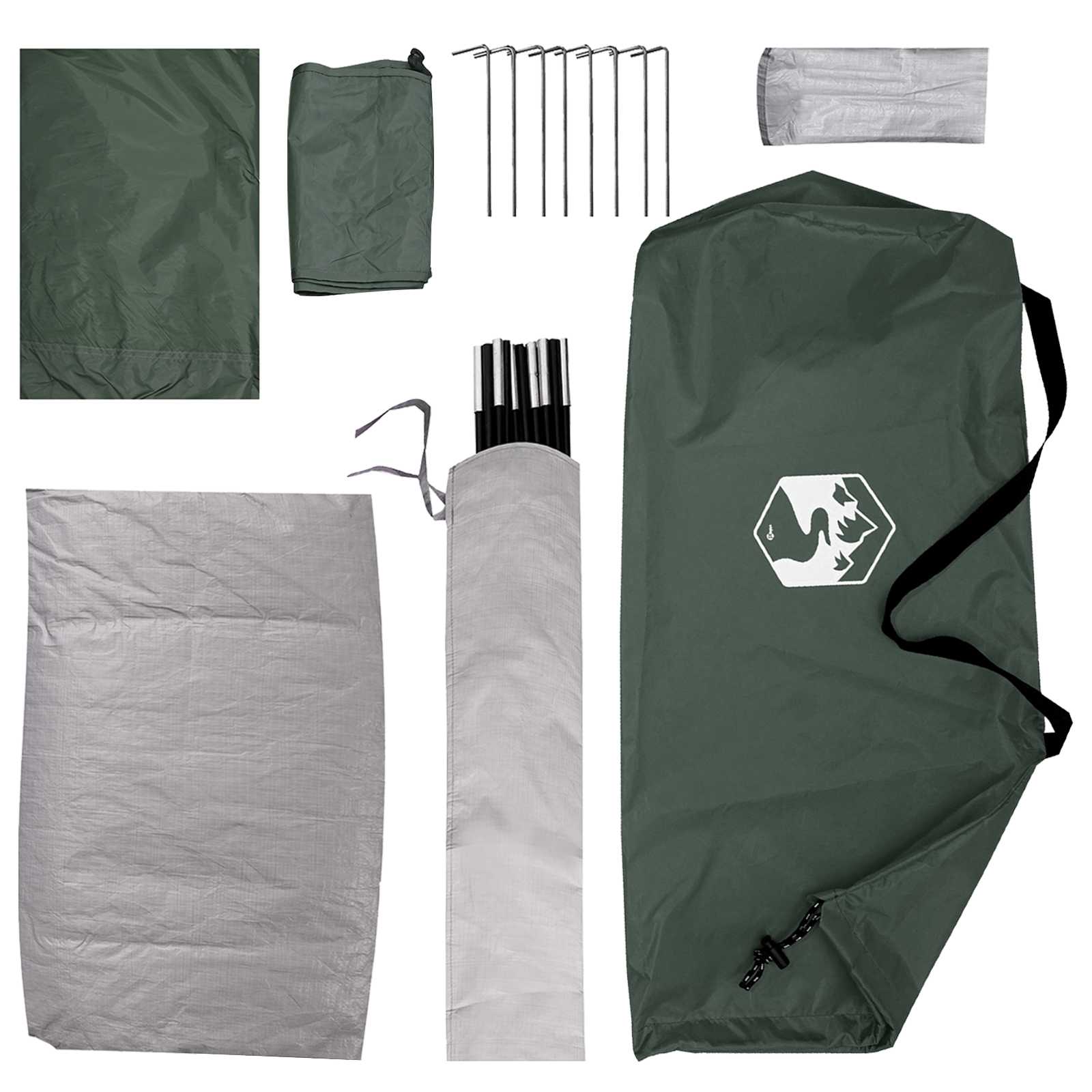 Campingzelt Olivegrün 190 x 140 x 105 cm Polyester und Stahl