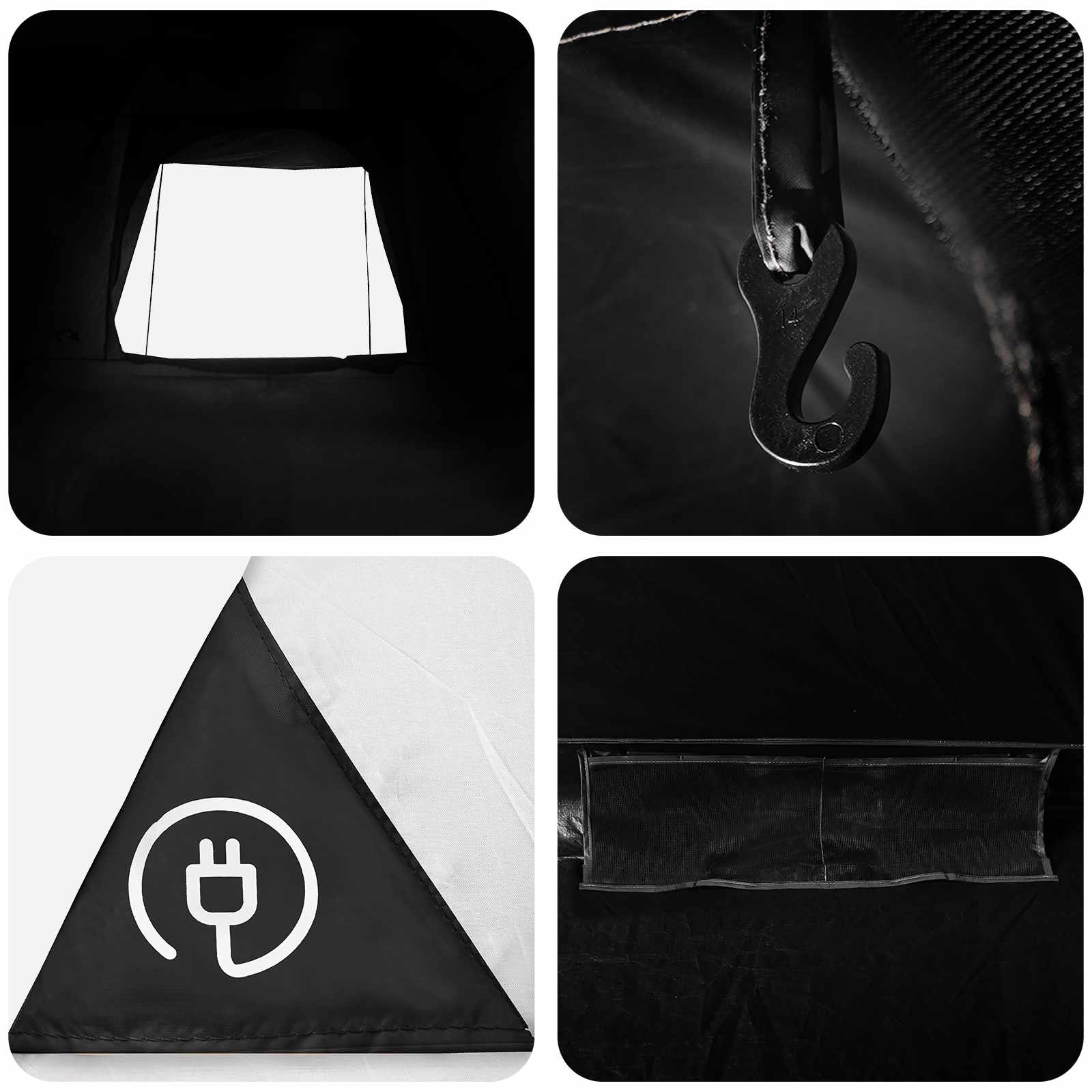 Campingzelt mit Dach Weiß Blackout 275 x 215 x 125 cm