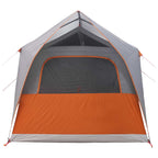 Tunnelzelt Grau und Orange 8-Personen Polyester und Stahl