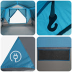 Tunnelzelt mit Dach Blau 10 Personen Polyester und Stahl