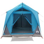 Tunnelzelt mit Dach Blau 10 Personen Polyester und Stahl