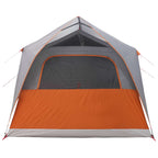 Tunnelzelt Grau und Orange 10 Personen Polyester und Stahl