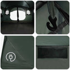 Tunnelzelt Olivegrün 366 x 244 x 198 cm Polyester und Stahl