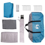 Tunnelzelt mit Dach Blau 370 x 275 x 210 cm Polyester und Stahl