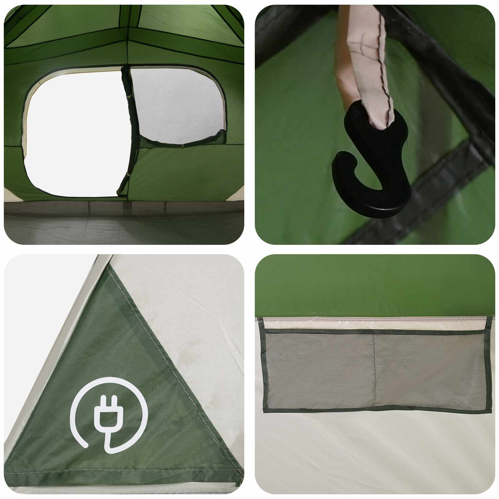 Sofort Zelt Grün 365 x 280 x 200 cm Polyester und Stahl