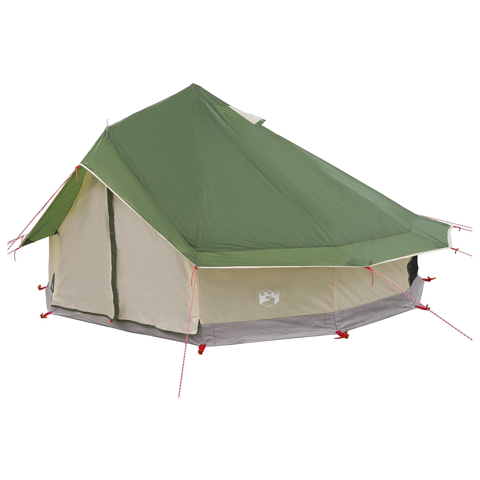 Tipi Zelt mit Dach Grün 700 x 700 x 395 cm Polyester und Stahl