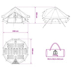 Tipi Zelt mit Dach Blau 700 x 700 x 395 cm Polyester und Stahl