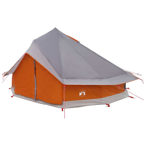 Tipi Zelt mit Dach Grau und Orange 700 x 700 x 395 cm