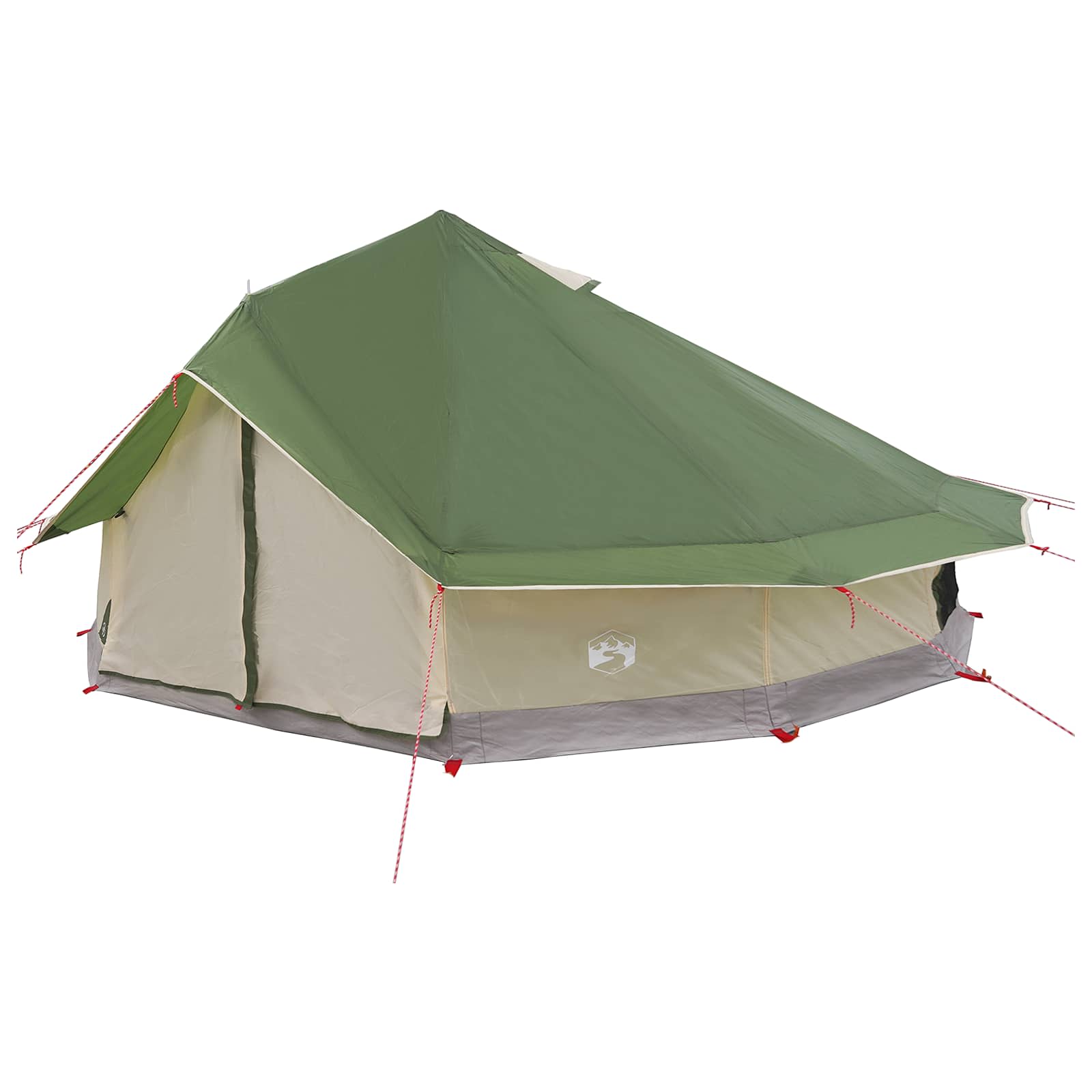 Tipi Zelt mit Dach Grün 800 x 800 x 430 cm Polyester und Stahl