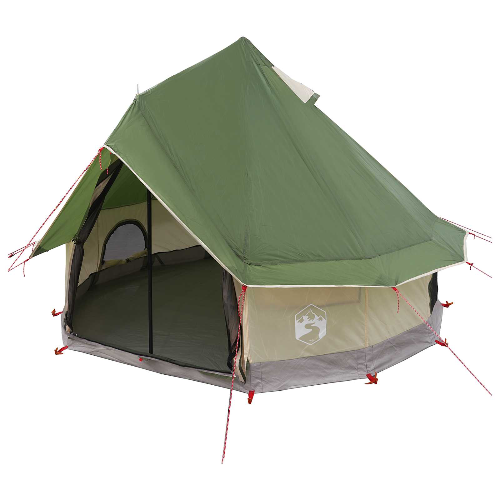 Tipi Zelt mit Dach Grün 250 x 250 cm Polyester und Stahl