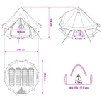 Tipi Zelt mit Dach Grün 250 x 250 cm Polyester und Stahl