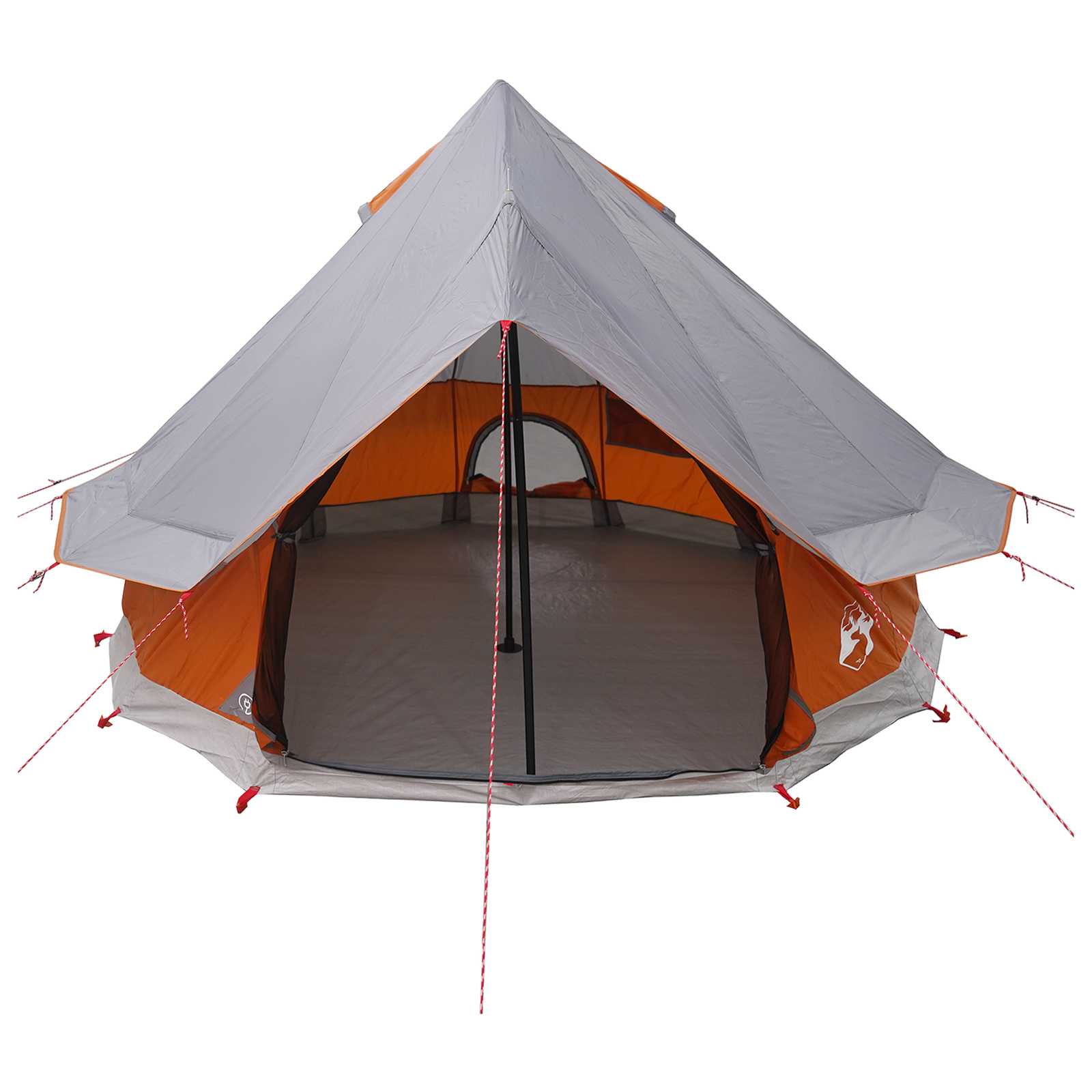 Tipi Zelt Grau und Orange 250 x 250 cm Polyester und Stahl