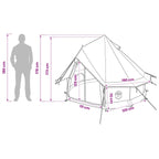 Tipi Zelt mit Dach Olivegrün 250 x 250 cm Polyester und Stahl