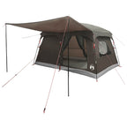 Familienzelt mit Dach Braun Grau 320 x 210 x 180 cm Polyester