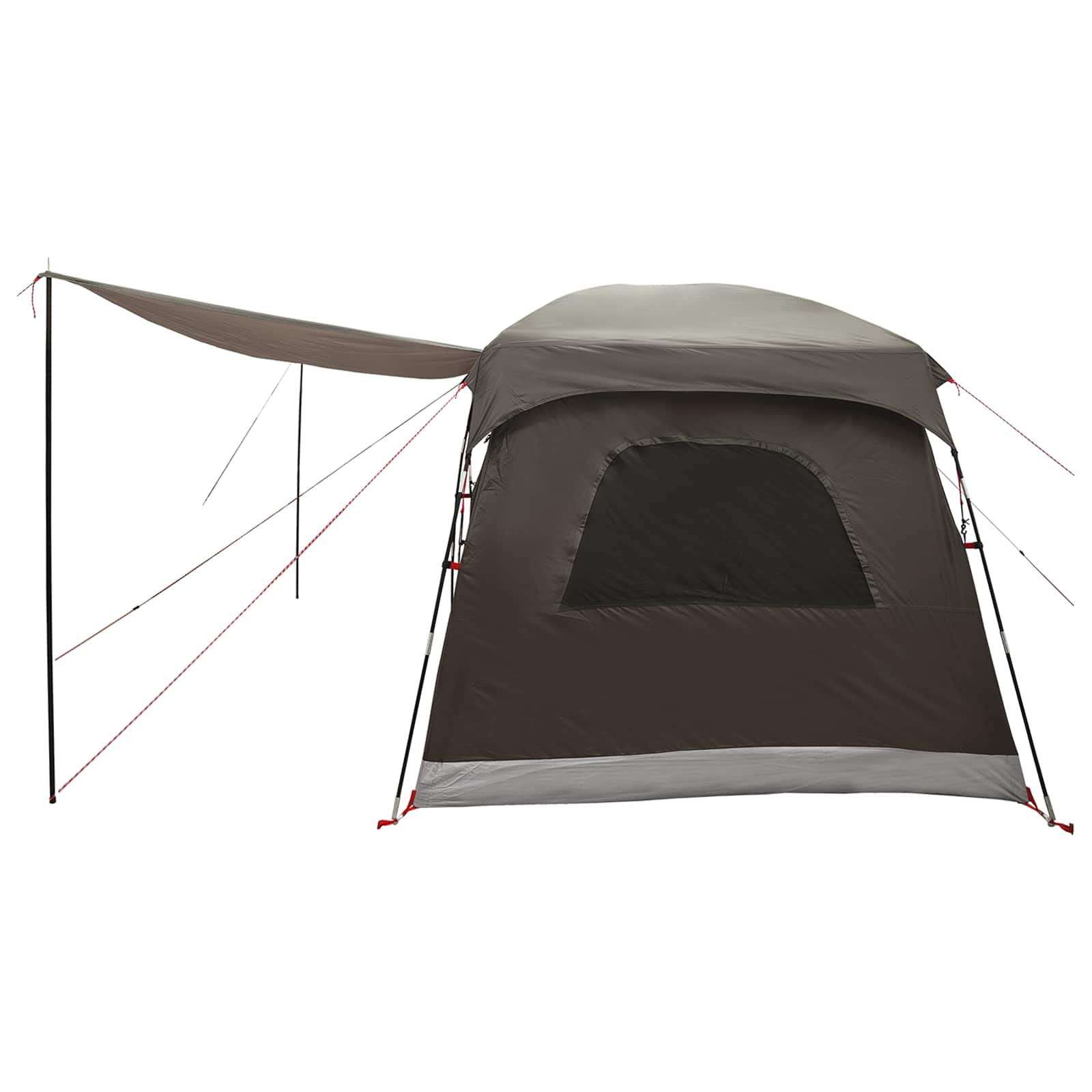 Familienzelt mit Dach Braun Grau 380 x 260 x 190 cm Polyester