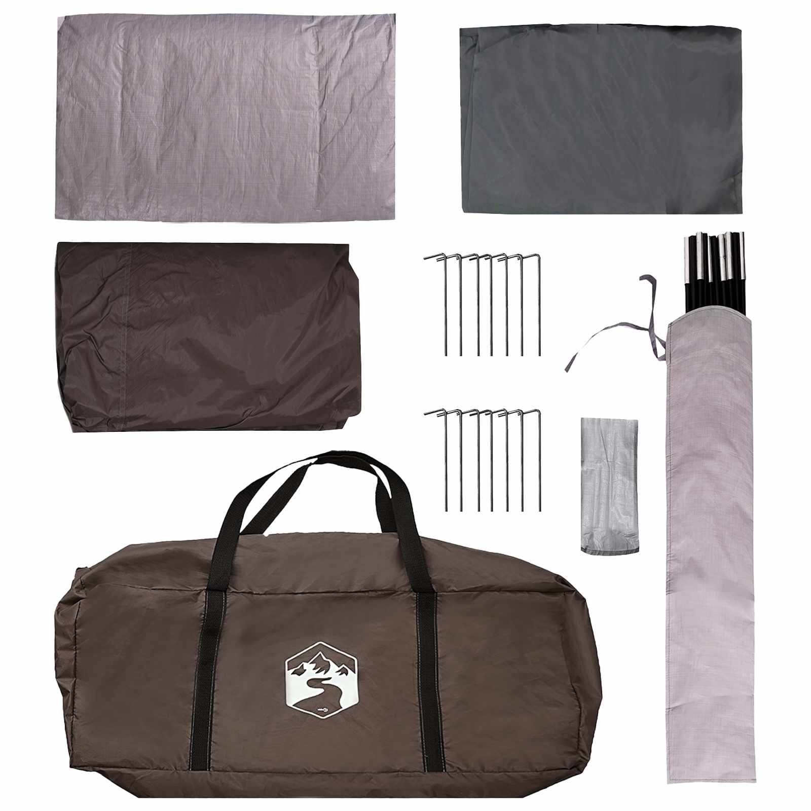 Familienzelt Braun Grau 420 x 305 x 200 cm Polyester und Stahl