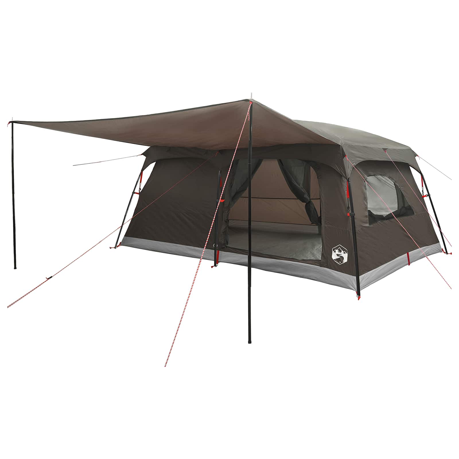 Familienzelt Braun Grau 500 x 400 x 230 cm Polyester und Stahl