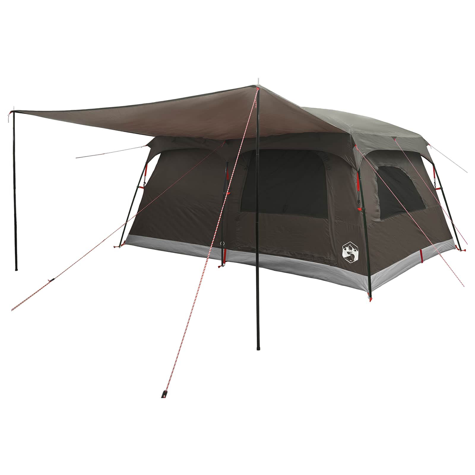 Familienzelt Braun Grau 500 x 400 x 230 cm Polyester und Stahl
