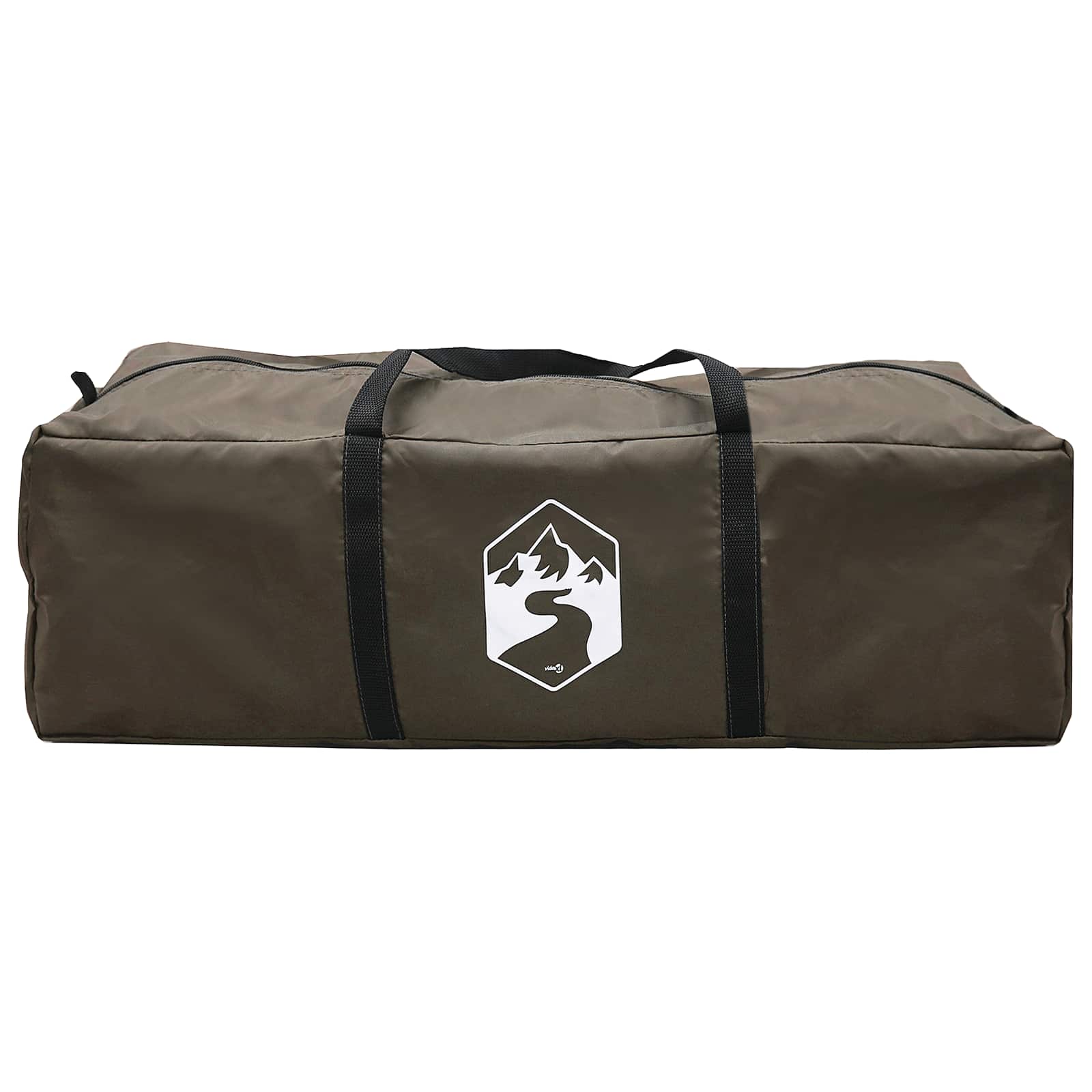 Familienzelt Braun grau 600 x 400 x 268 cm Polyester und Stahl