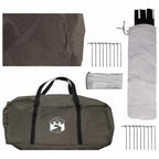 Familienzelt Braun grau 600 x 400 x 268 cm Polyester und Stahl