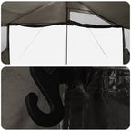 Familienzelt Braun grau 600 x 400 x 268 cm Polyester und Stahl