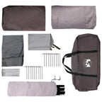 Tunnelzelt Braun Grau 427 x 305 x 205 cm Polyester und Stahl