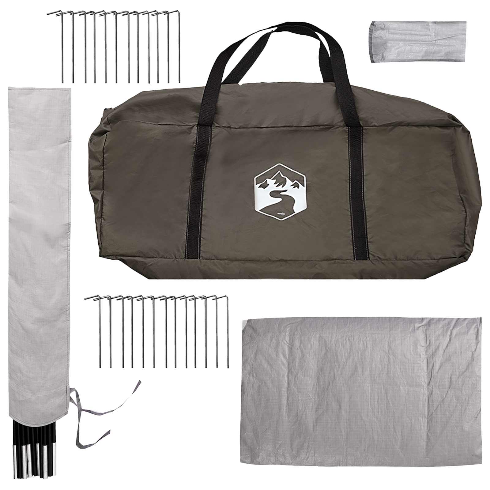 Tipi Zelt Braun Grau 800 x 800 x 430 cm Polyester und Stahl