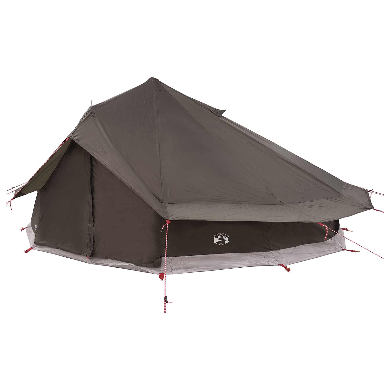 Tipi Zelt Braun Grau 800 x 800 x 430 cm Polyester und Stahl